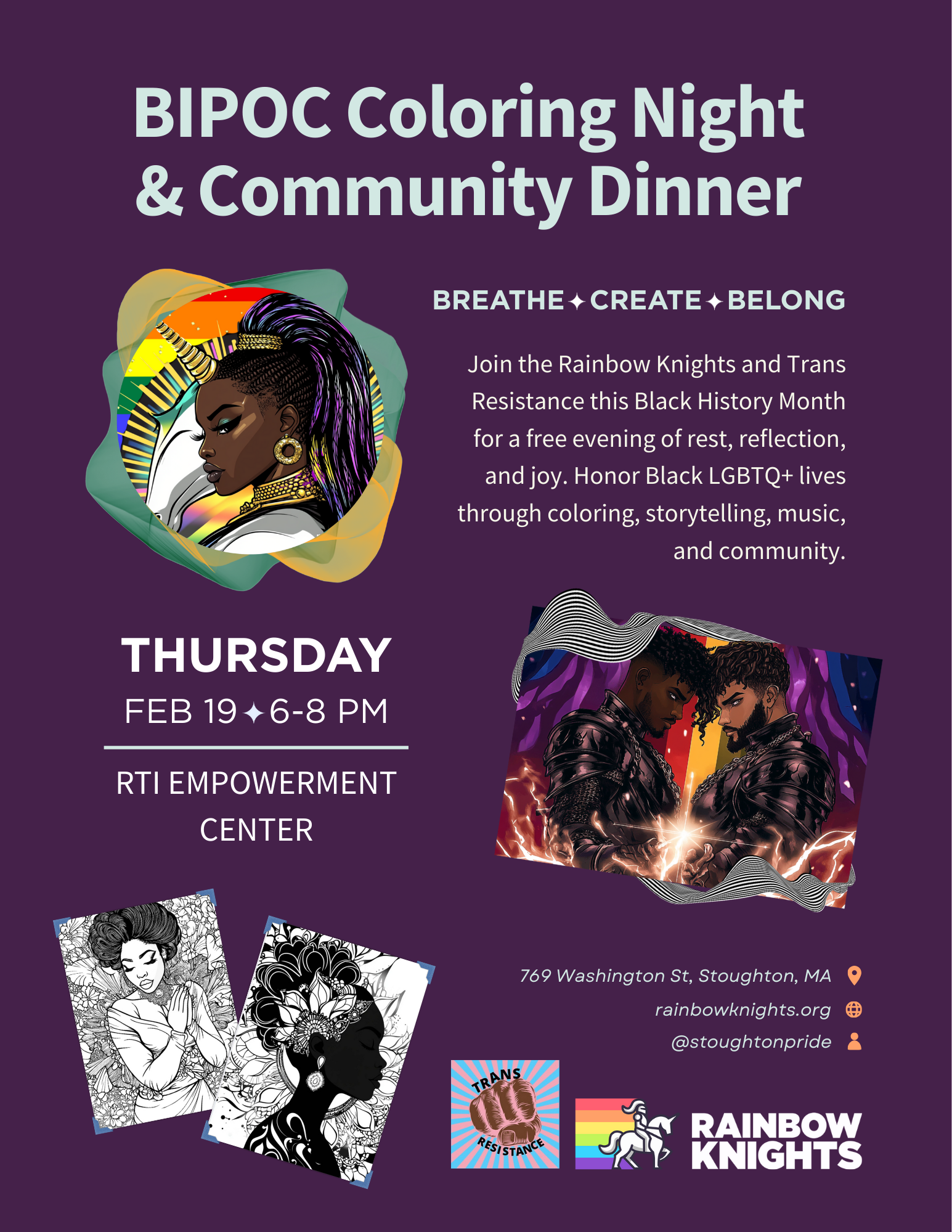BIPOC Coloring Night event graphic