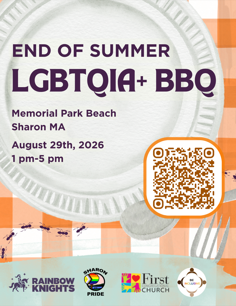End of Summer LGBTQIA+ BBQ event graphic